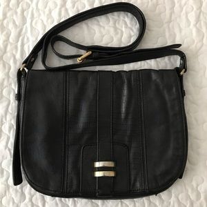 BCBGMaxAzria black leather cross body bag